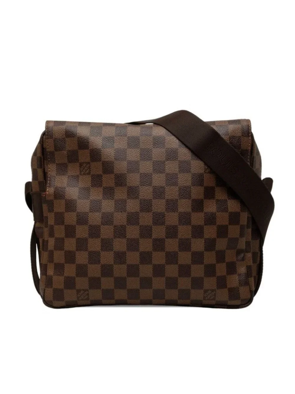 Louis Vuitton Damier Naviglio Crossbody Shoulder Bag Brown Leather